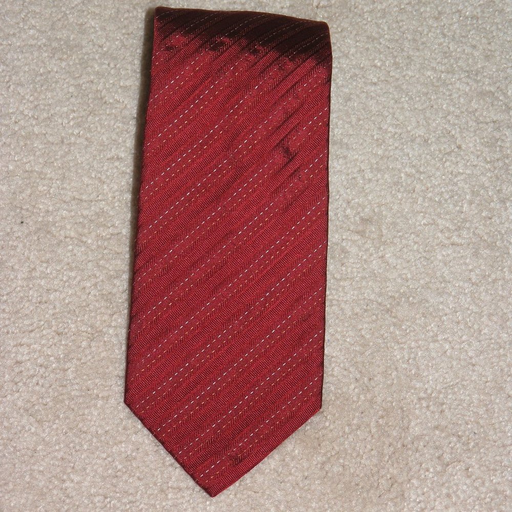 Massimo Bizzocchi Red Stripe Striped Silk Tie